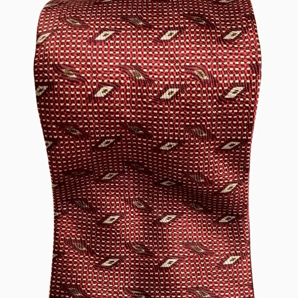 GEOFFREY BEENE Rust Architectural Silk Tie